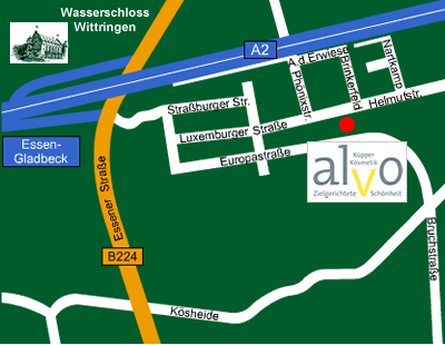 Wegbeschreibung alvo Kosmetik